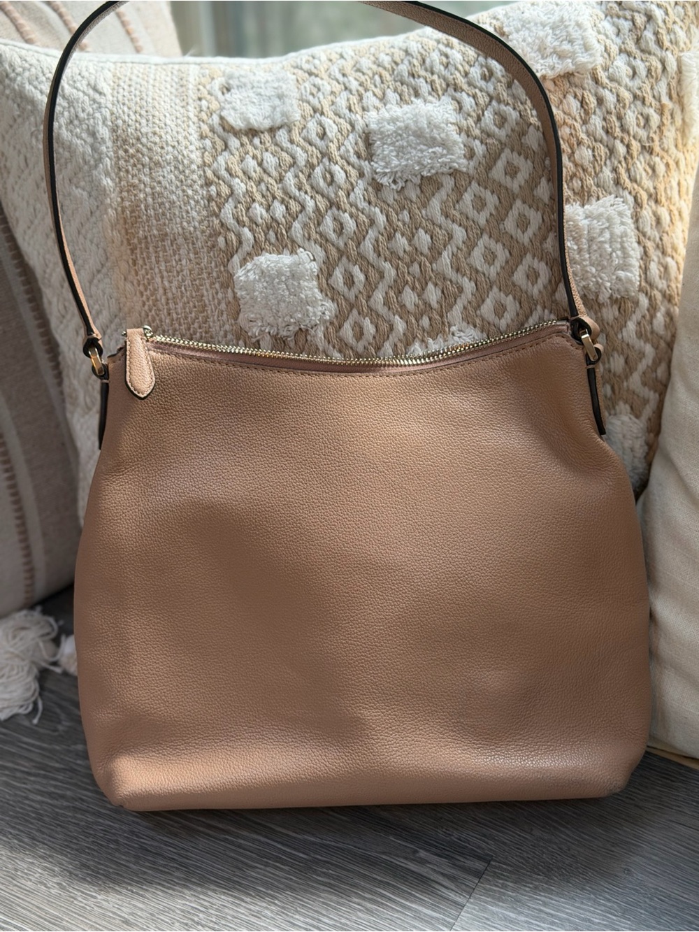 kate spade Pebbled Leather Shoulder Bag in Taupe Brown - Picture 2 of 6